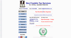 Desktop Screenshot of benfranklintax.com